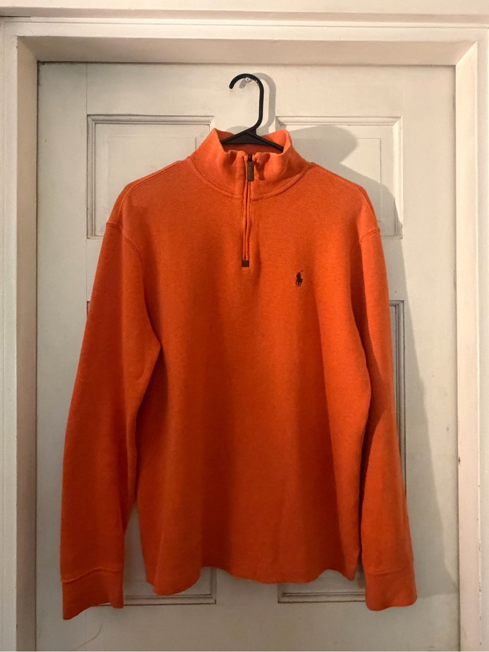 Ralph Lauren Men’s Bright Orange Half-Zip Sweater